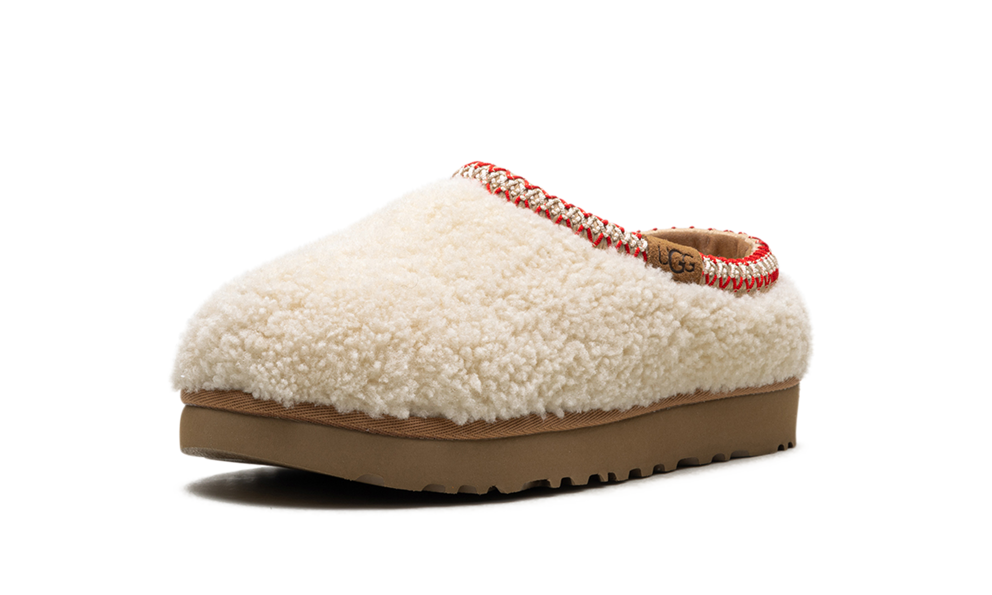 ugg tasman maxi curly slipper natural women s+1158356-NAT+left diagnol single view