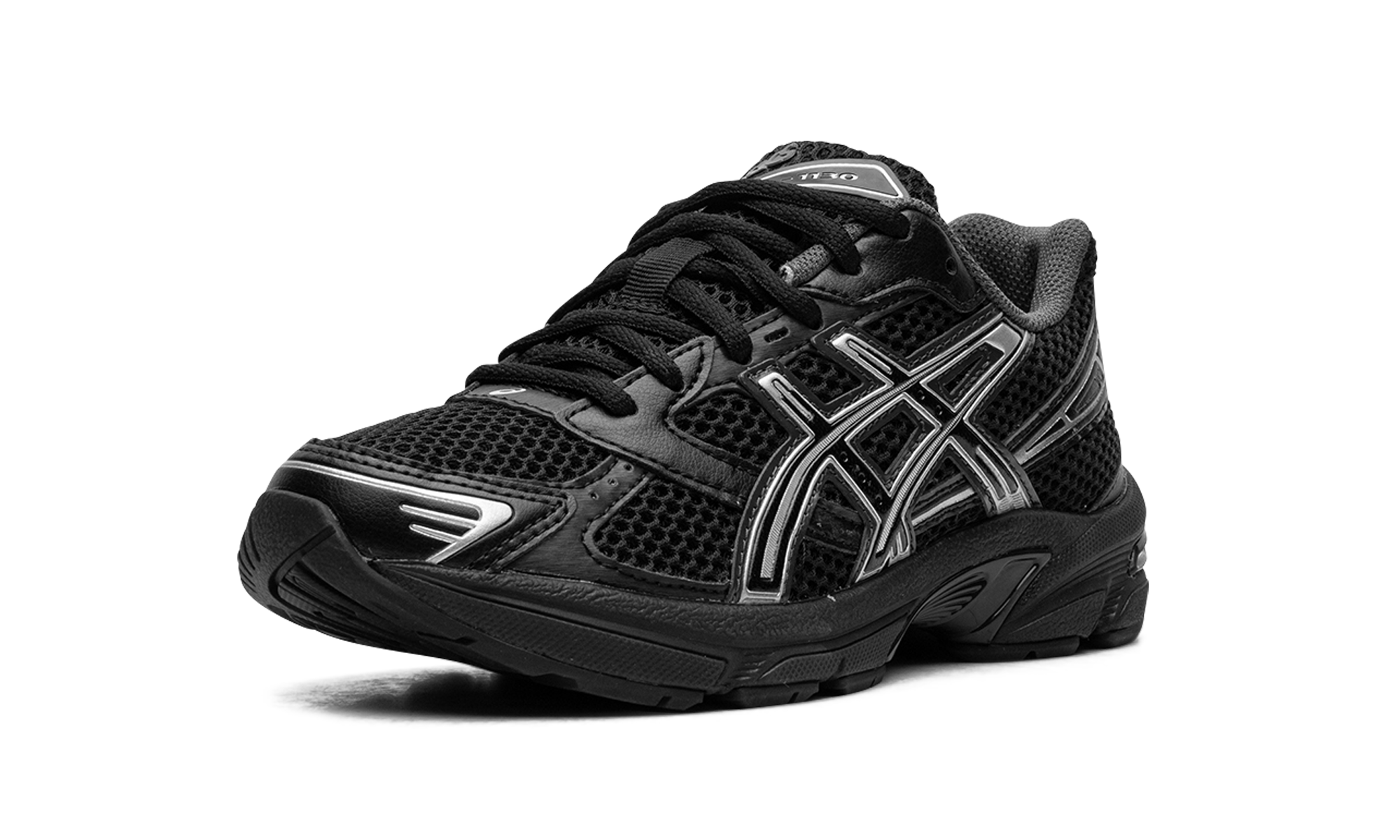 asics gel 1130 black pure silver+1201A906-001+left diagnol single view