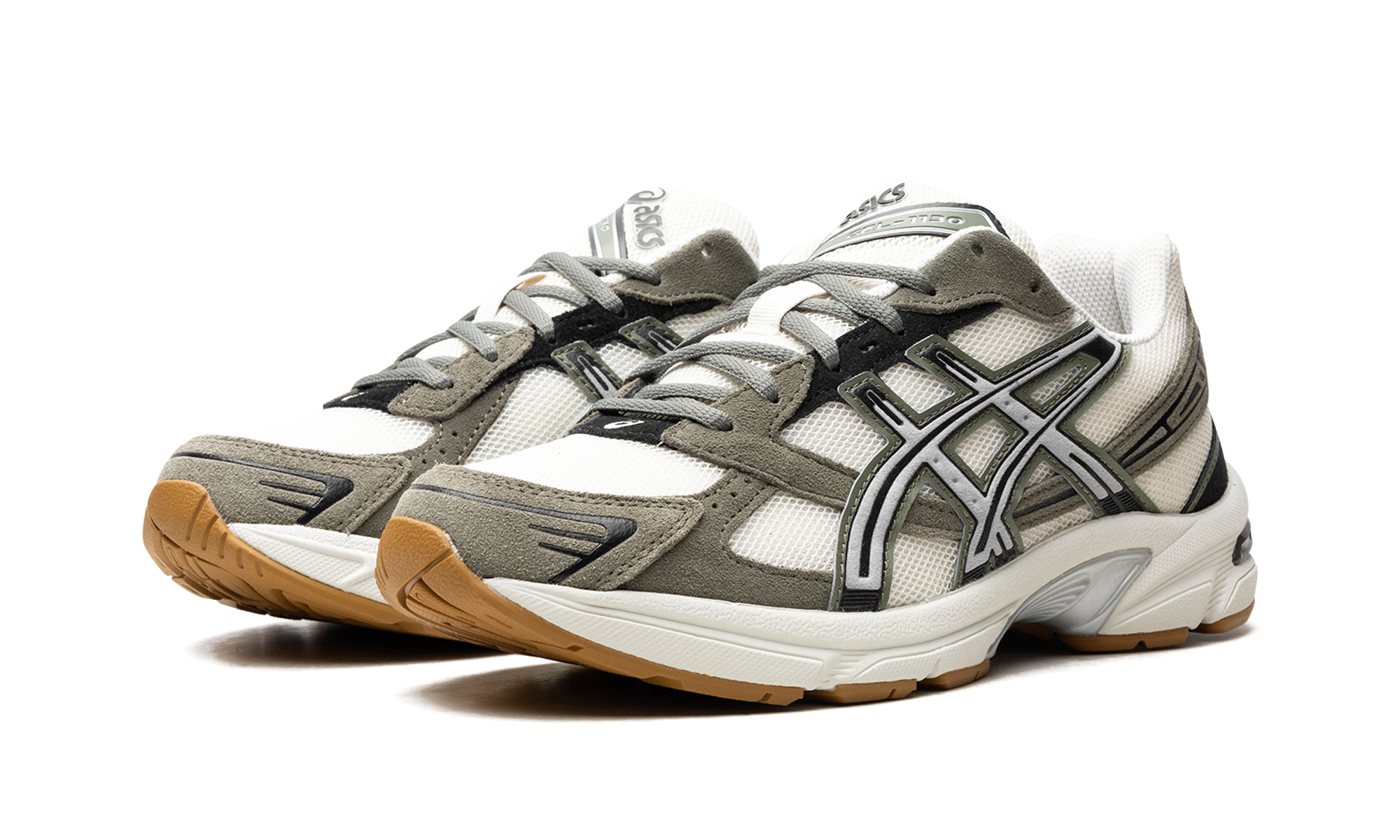 asics gel 1130 pale oak mantle green+1201A255-202+diagnol left view