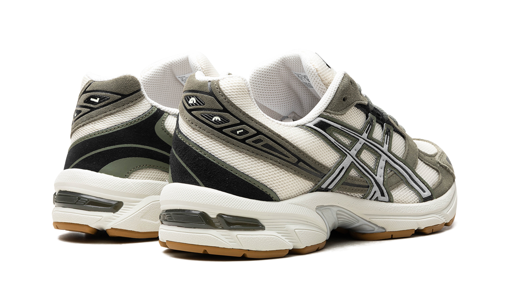 asics gel 1130 pale oak mantle green+1201A255-202+diagnol right behind view