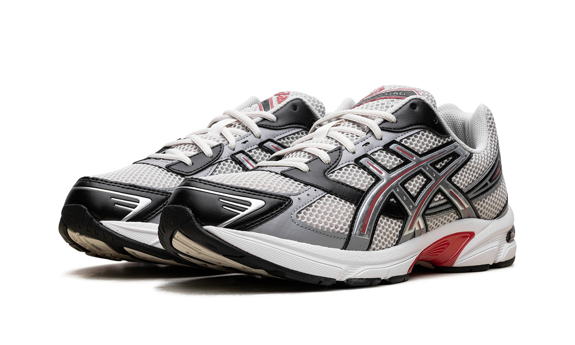 asics gel 1130 smoke grey pure silver red+1201A256-024+diagnol left view