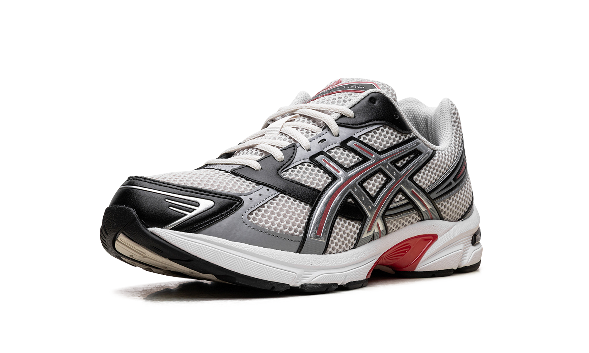 asics gel 1130 smoke grey pure silver red+1201A256-024+left diagnol single view