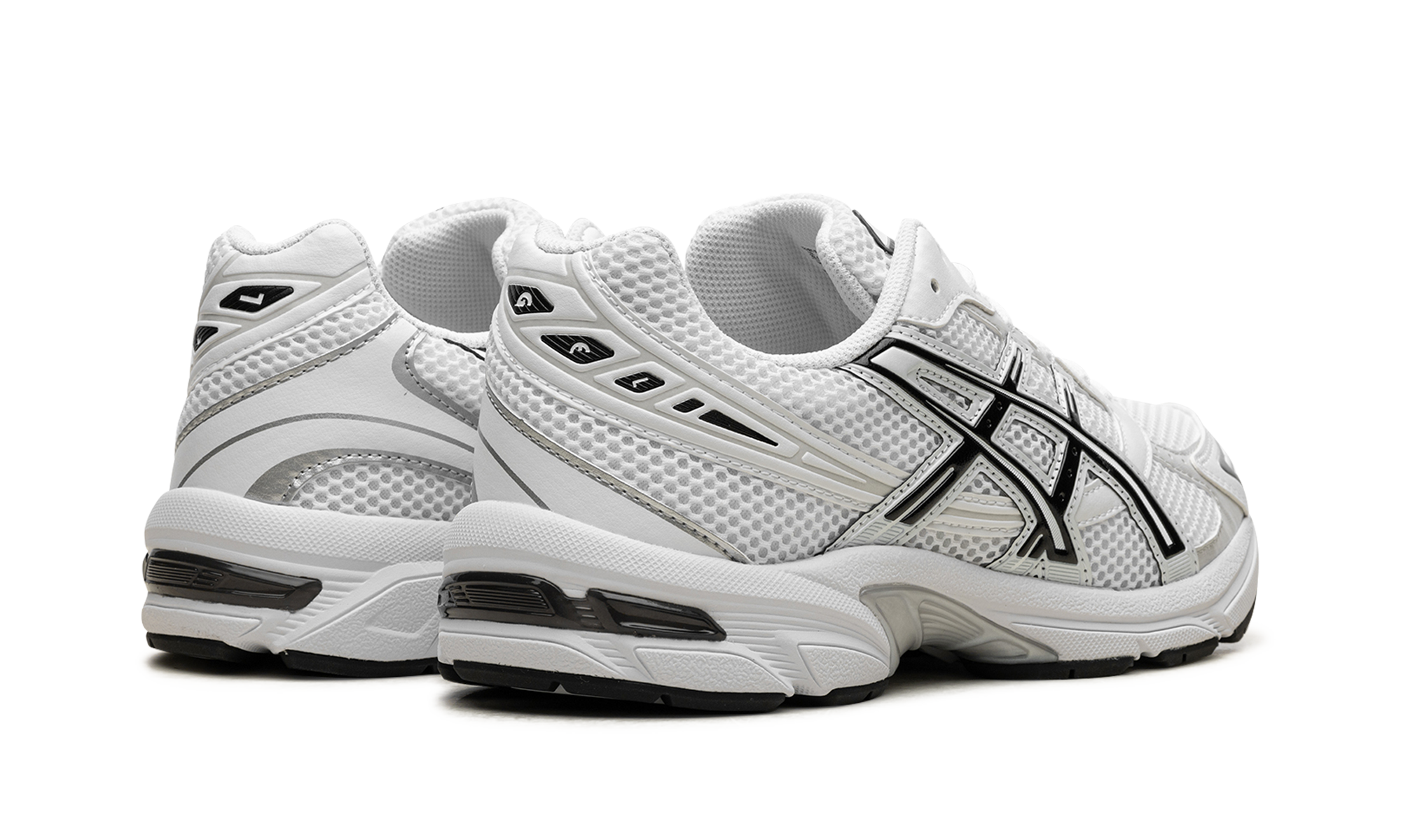 asics gel 1130 white black+1201B019-100+diagnol right behind view