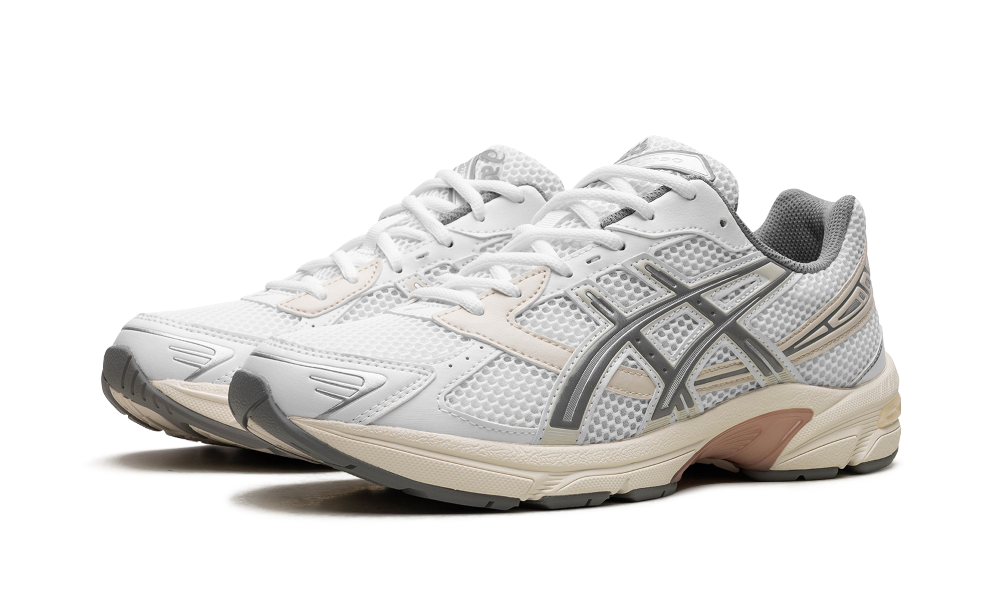asics gel 1130 white clay grey+1201A256-112+diagnol left view