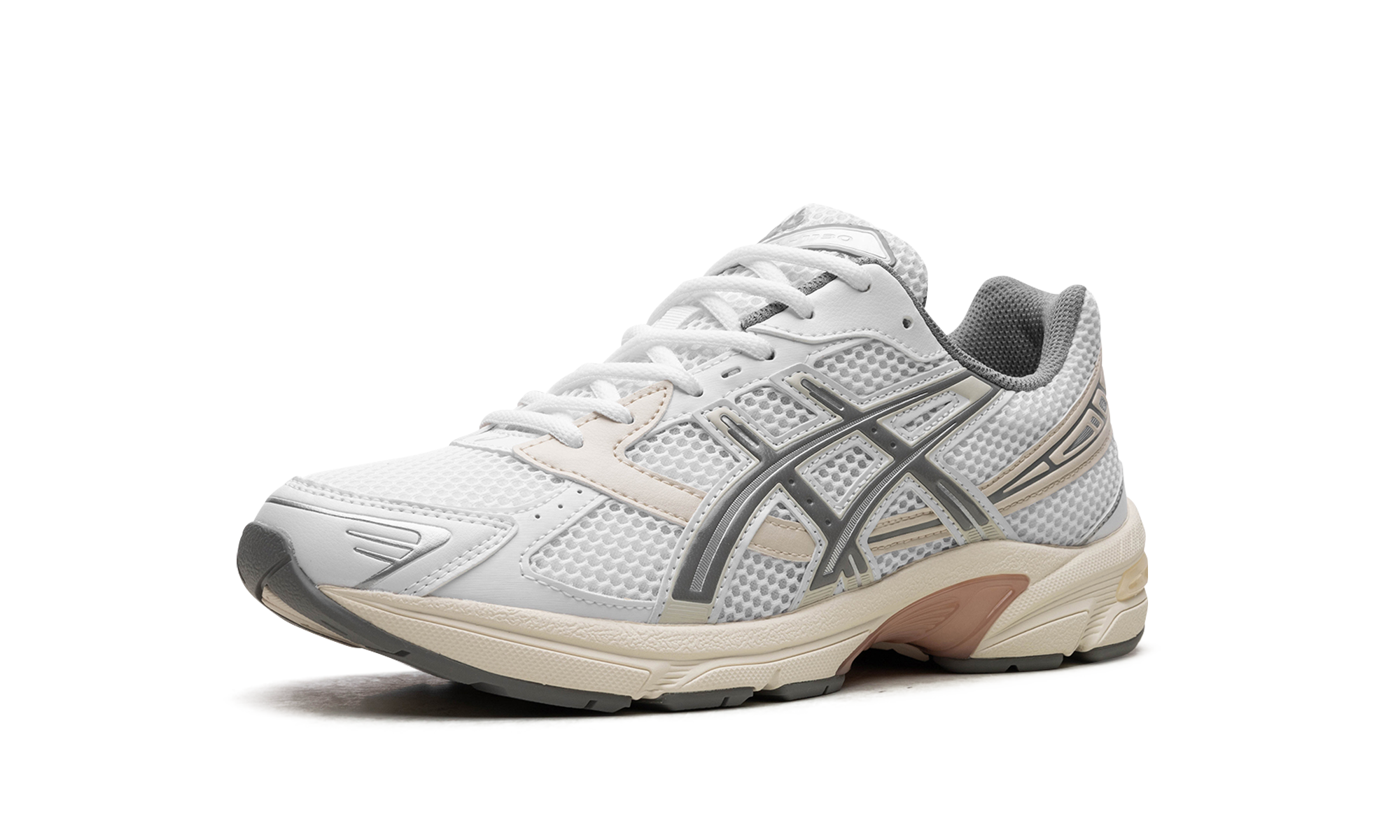 asics gel 1130 white clay grey+1201A256-112+left diagnol single view
