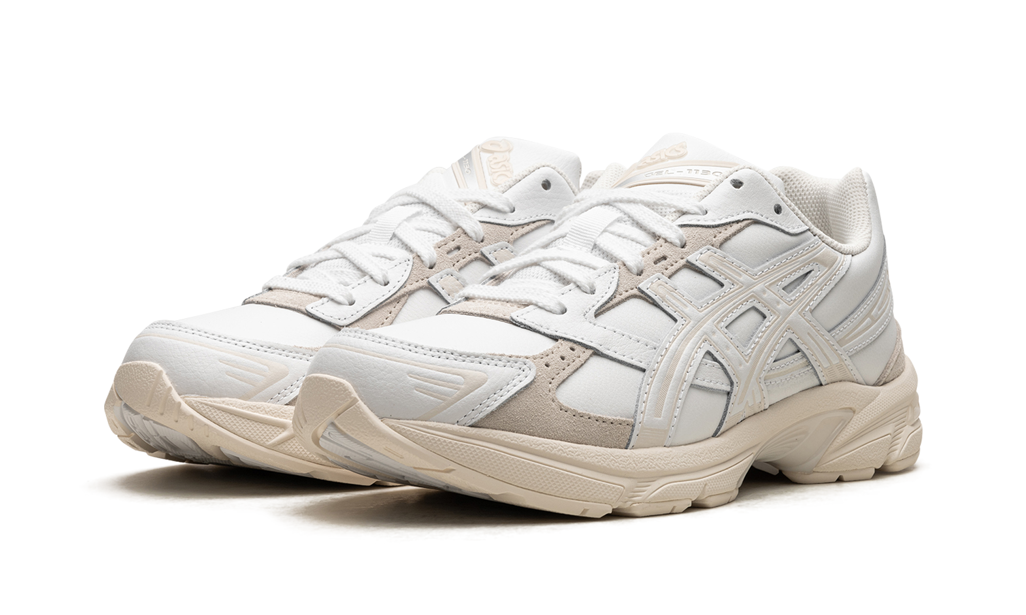 asics gel 1130 white cream+1201A844-100+diagnol left view