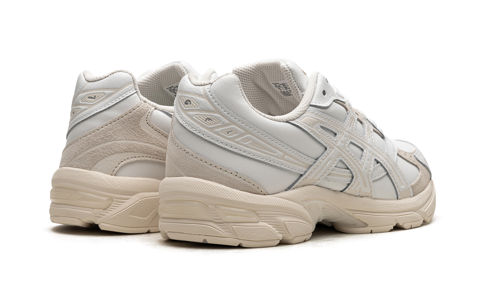 asics gel 1130 white cream+1201A844-100+diagnol right behind view