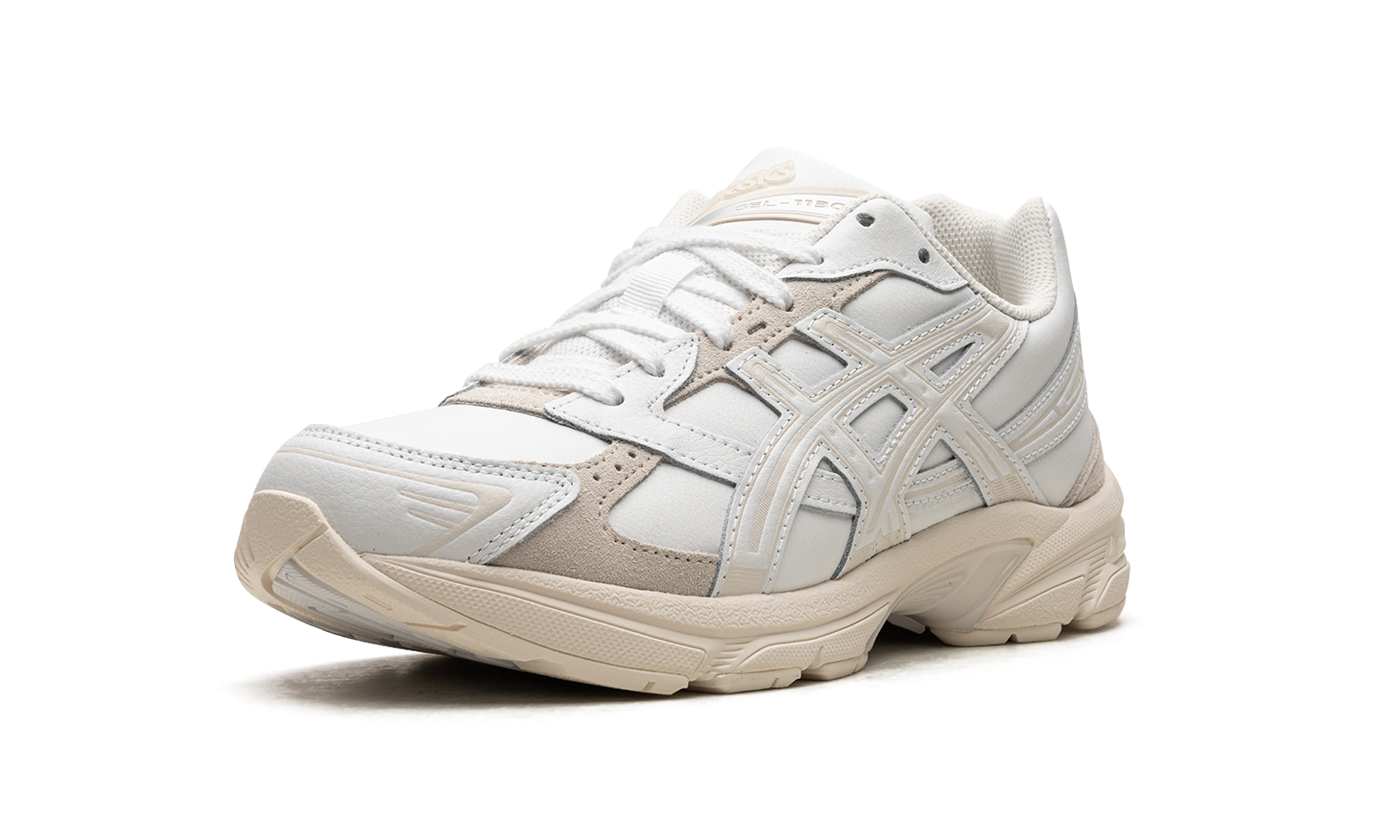 asics gel 1130 white cream+1201A844-100+left diagnol single view