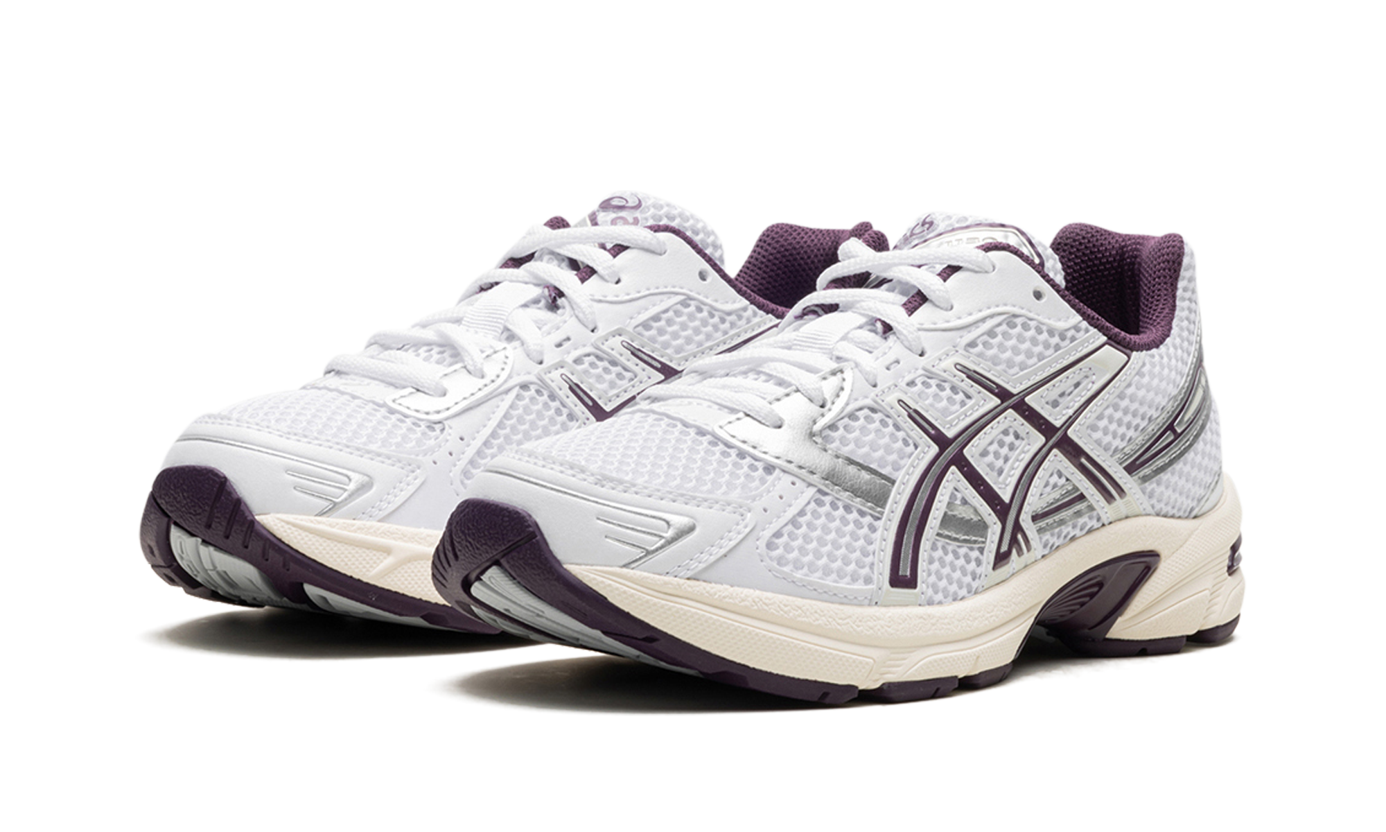asics gel 1130 white deep plum women s+1202A518-101+diagnol left view