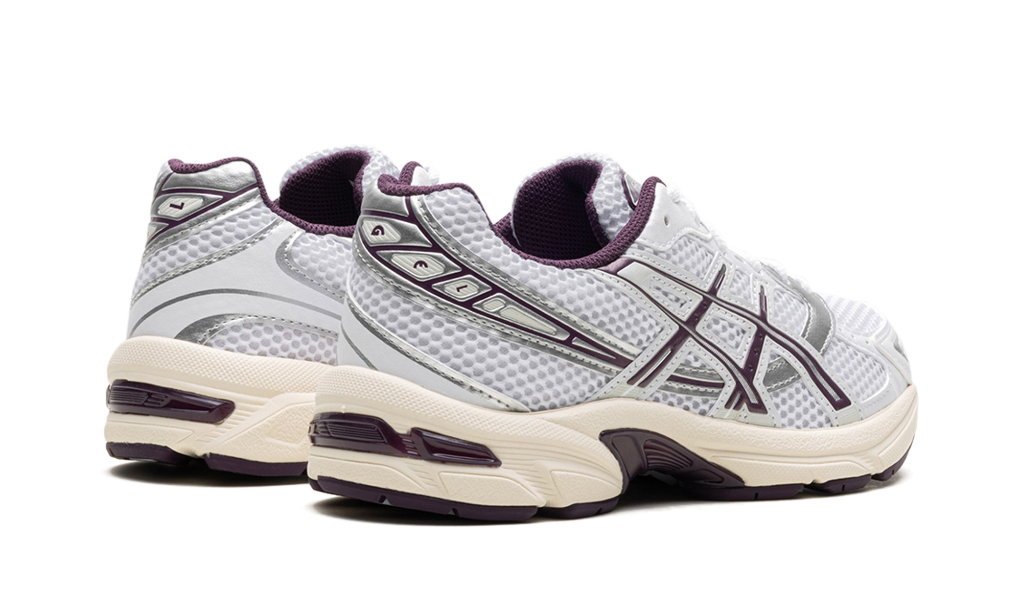 asics gel 1130 white deep plum women s+1202A518-101+diagnol right behind view