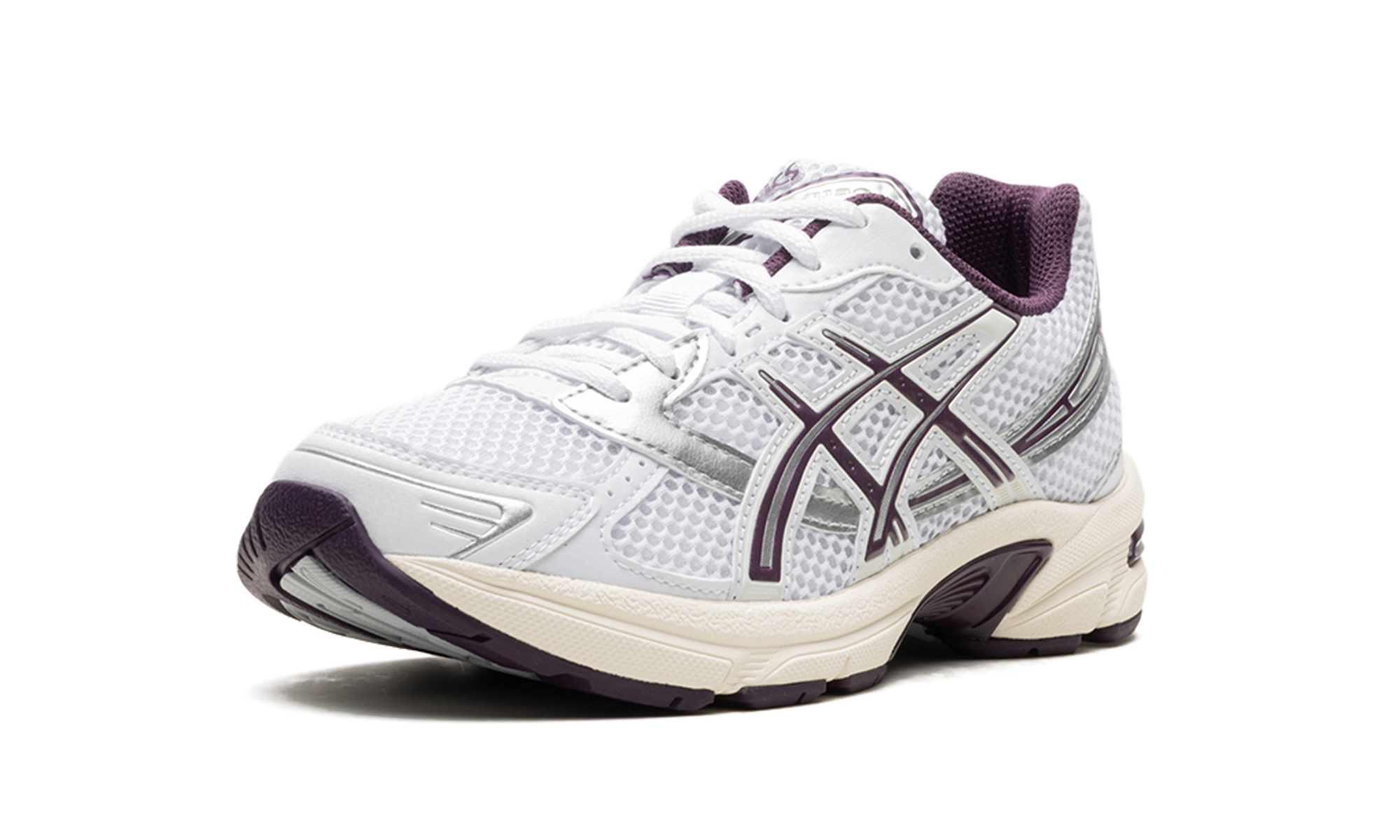 asics gel 1130 white deep plum women s+1202A518-101+left diagnol single view