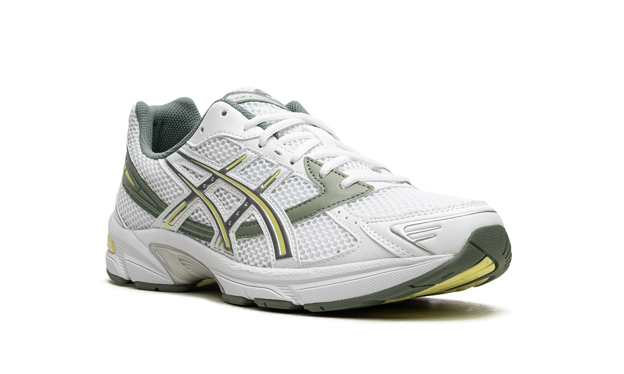 asics gel 1130 white jade yellow+1201A256-111+diagnol right view