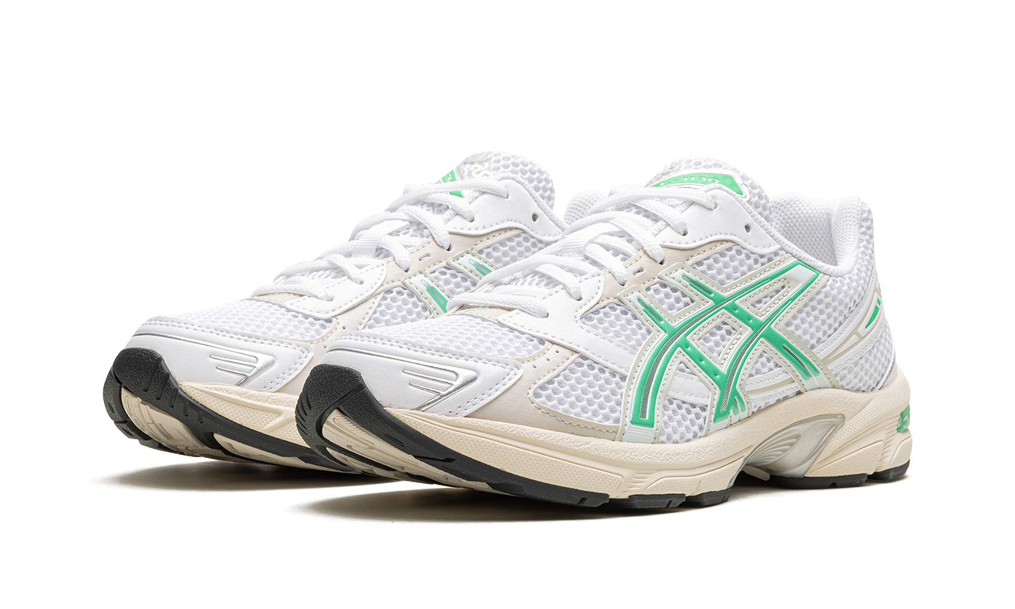 asics gel 1130 white malachite green off white midsole women s+1202A164-114+diagnol left view