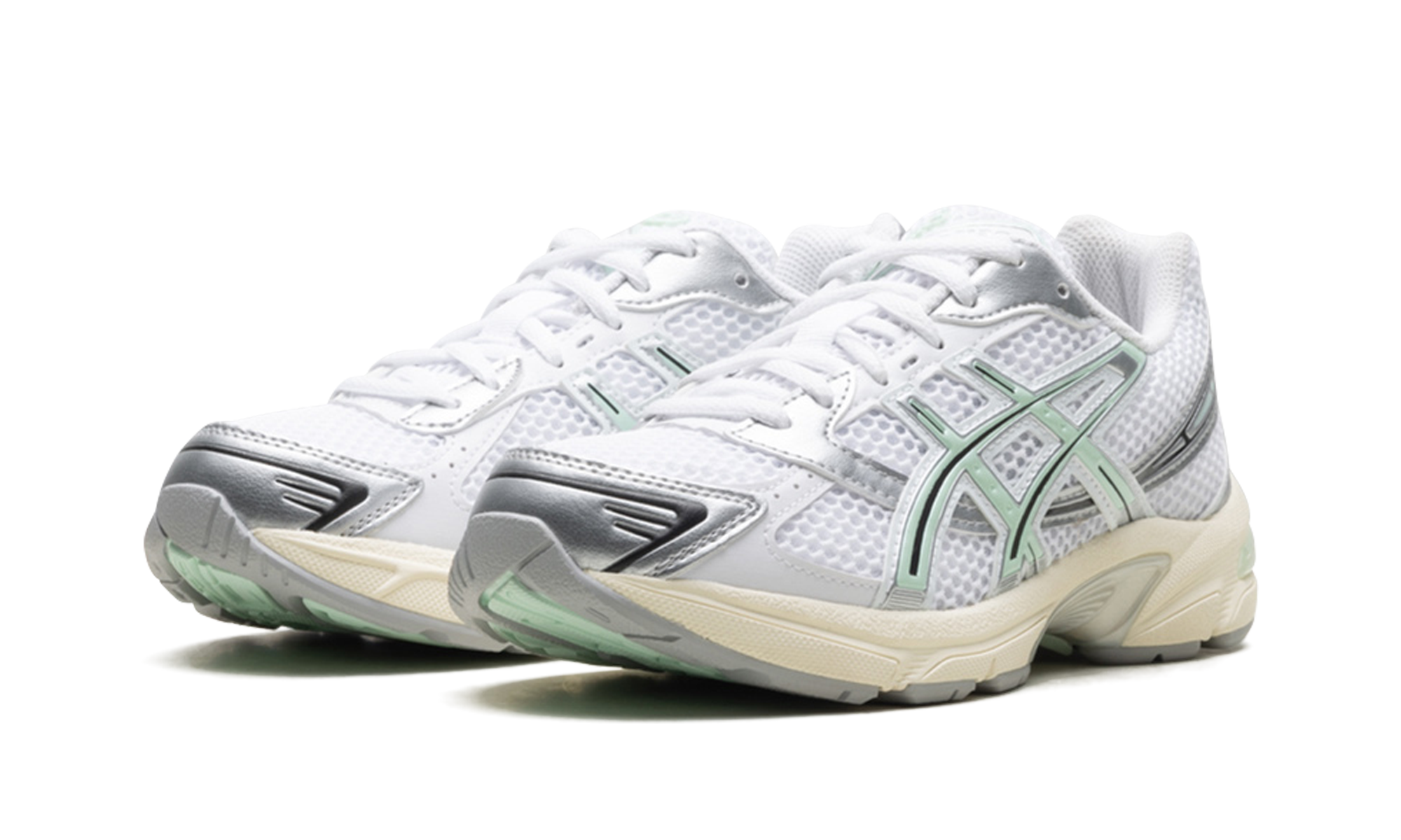 asics gel 1130 white mint tint women s+1202A164-120+diagnol left view