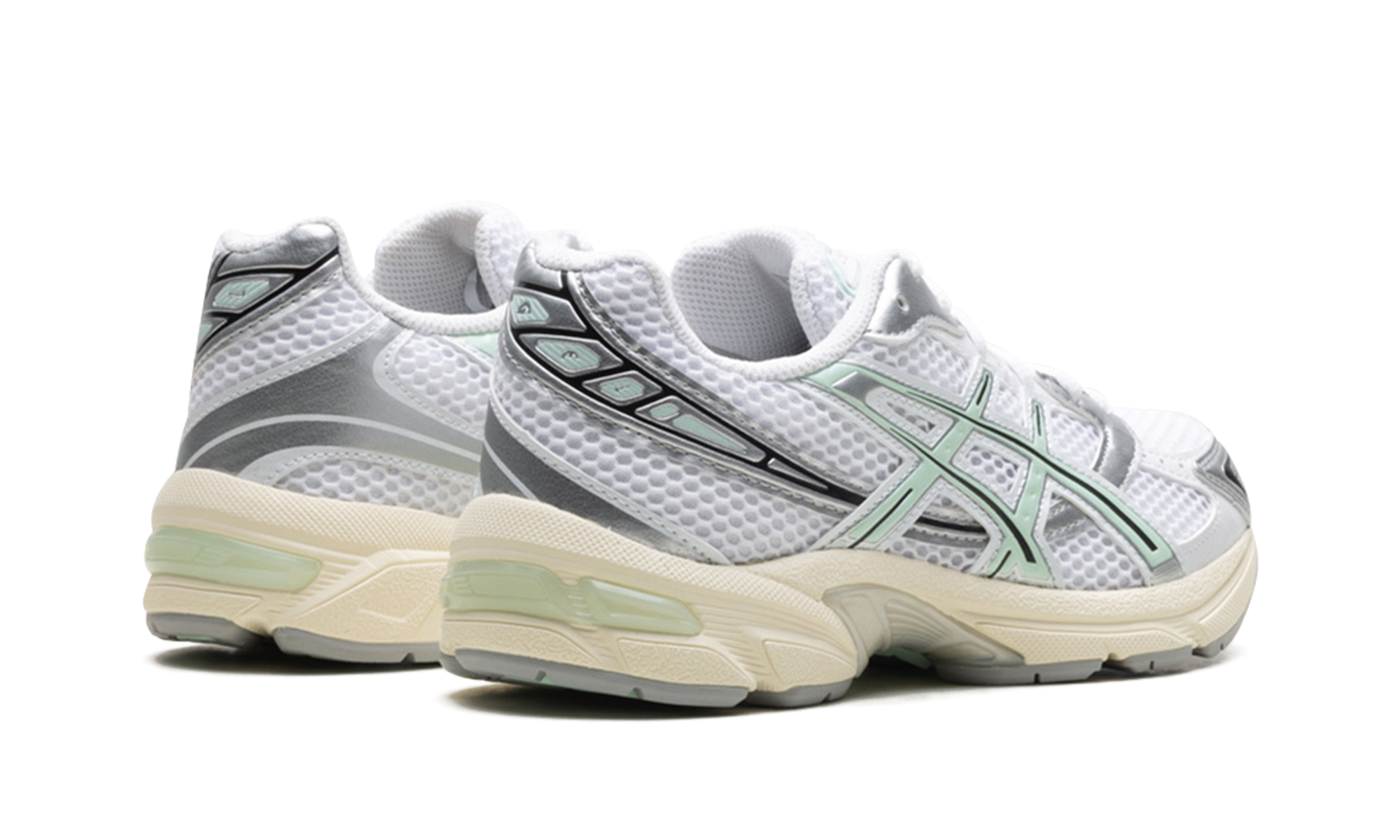 asics gel 1130 white mint tint women s+1202A164-120+diagnol right behind view