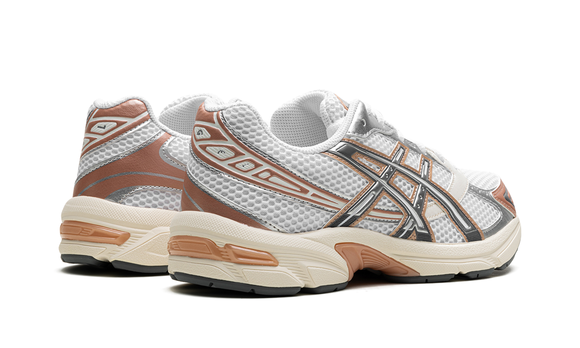 asics gel 1130 white pure silver bronze women s+1202A502-101+diagnol right behind view