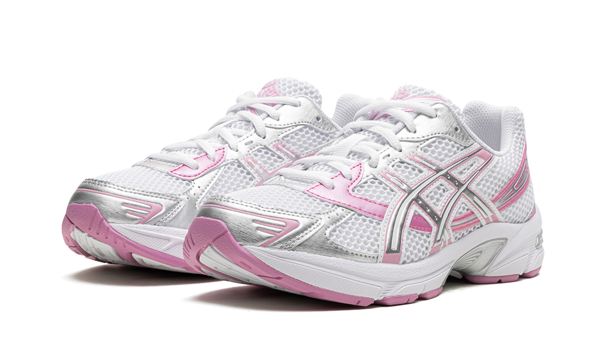 asics gel 1130 white pure silver pink women s+1202A507-100+diagnol left view