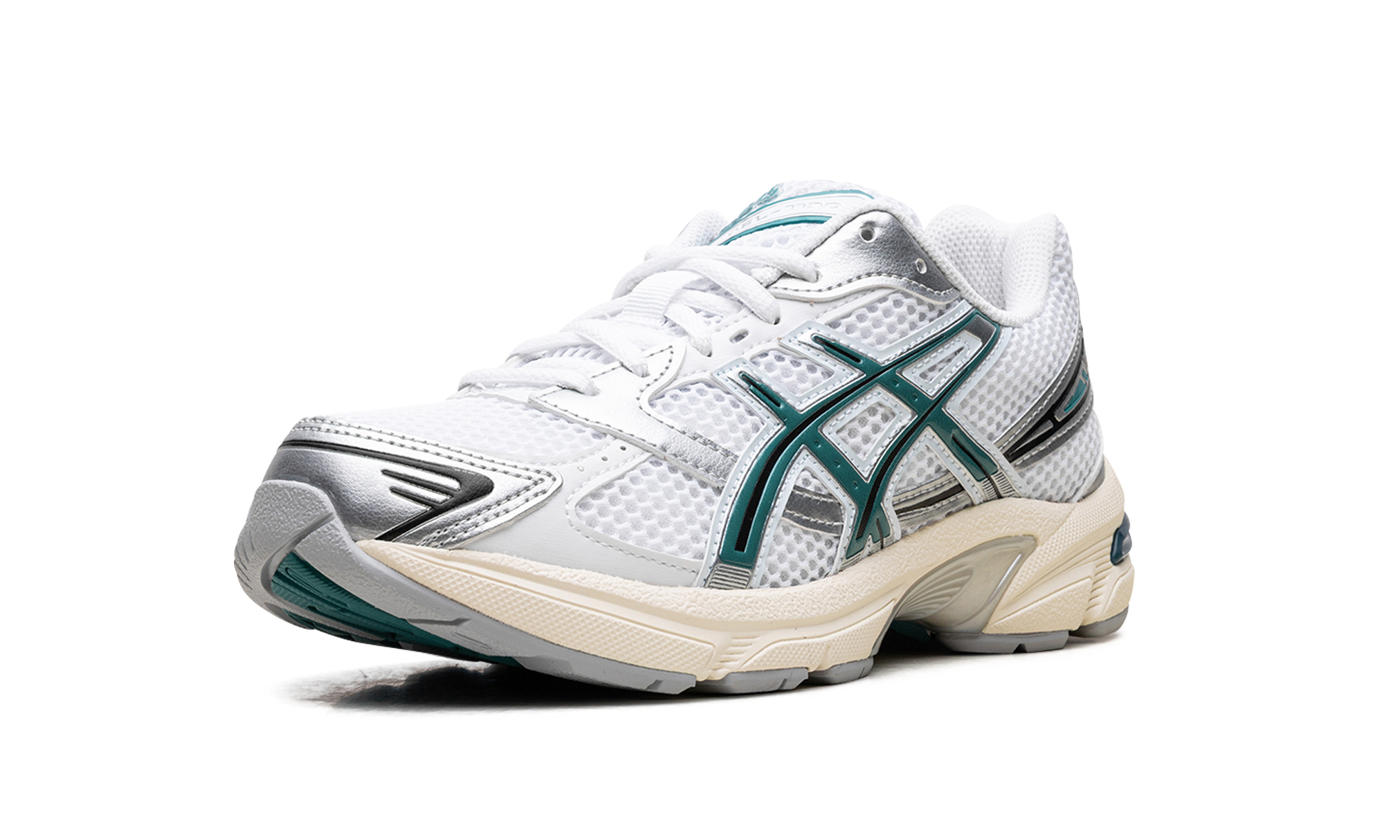 asics gel 1130 white rainy lake+1203A609-100+left diagnol single view
