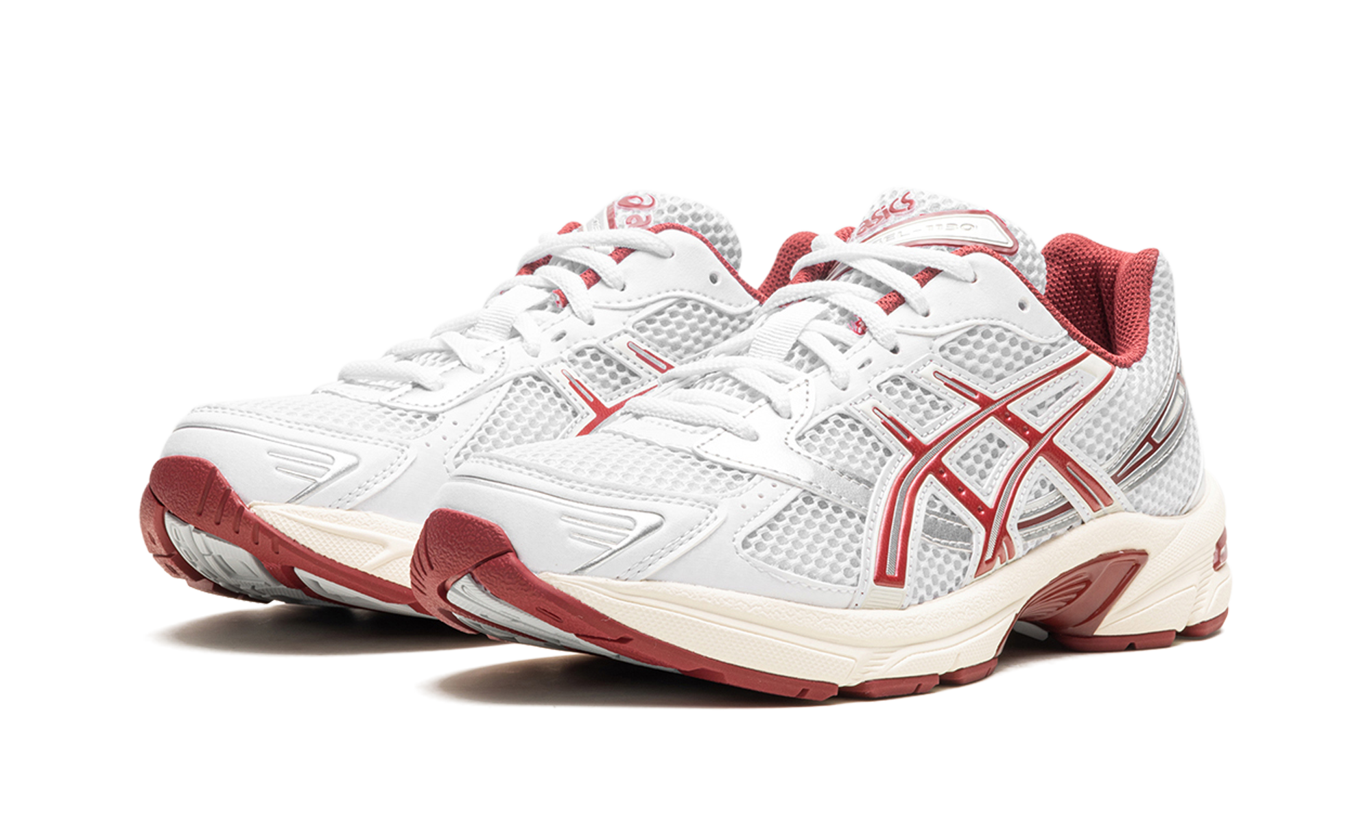 asics gel 1130 white red dahlia women s+1202A518-100+diagnol left view