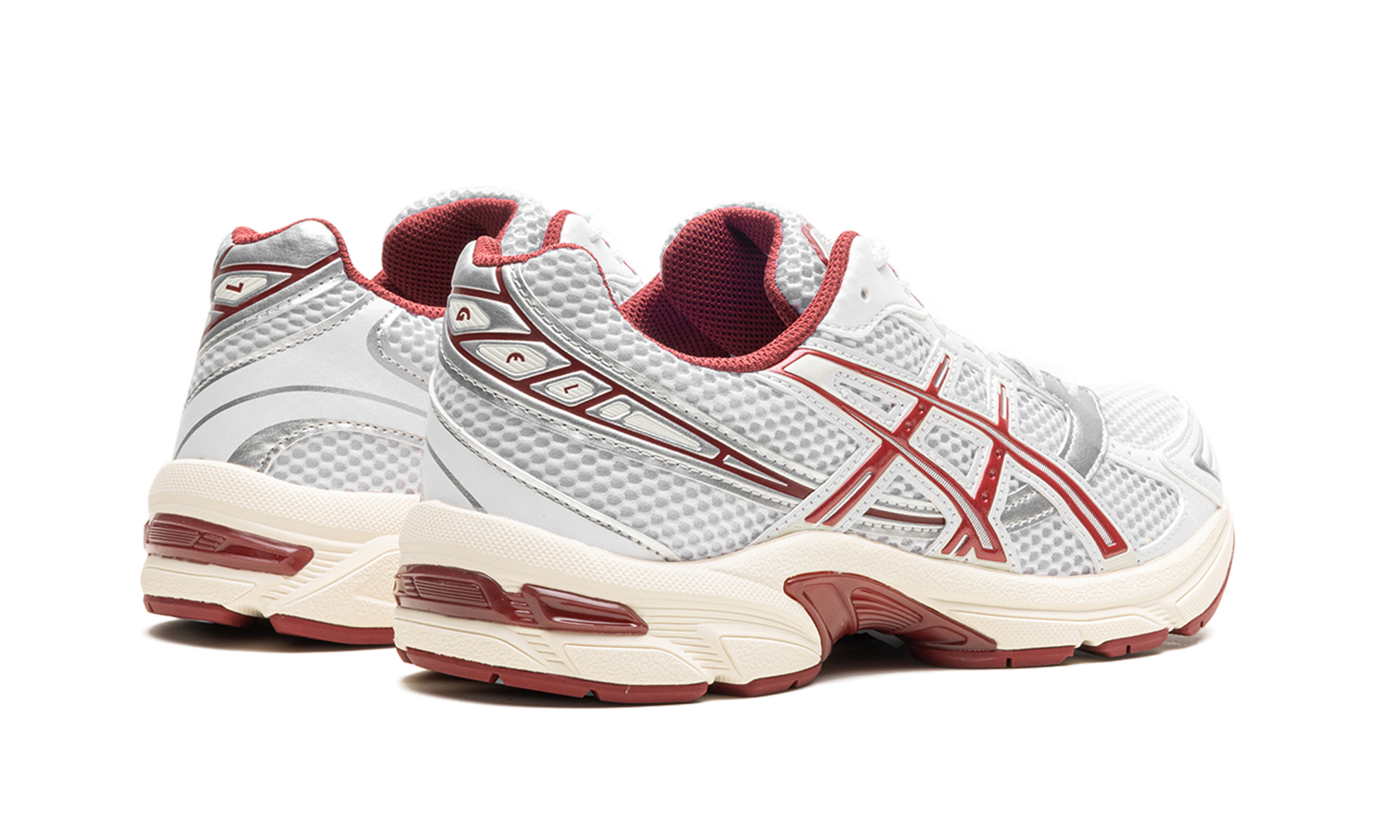 asics gel 1130 white red dahlia women s+1202A518-100+diagnol right behind view