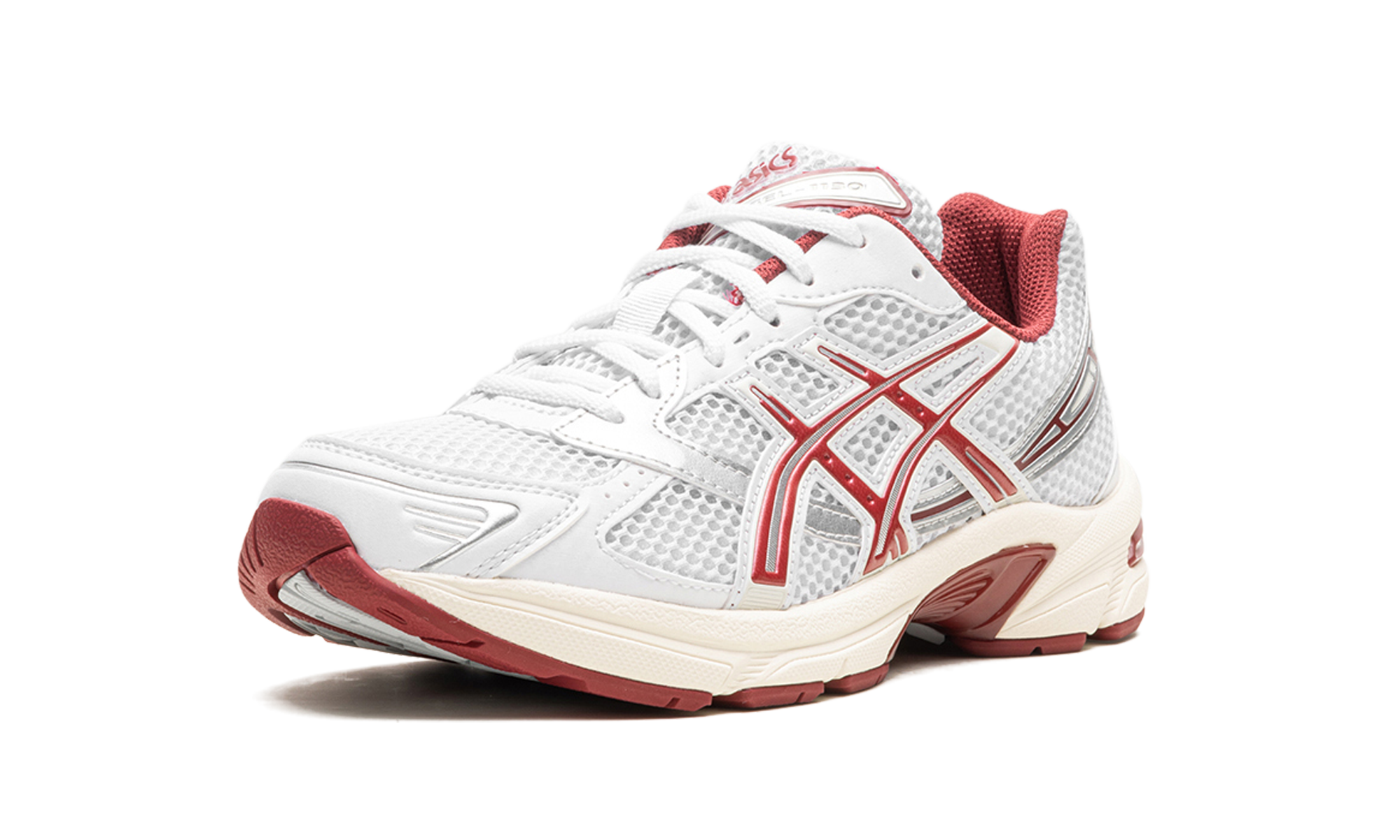 asics gel 1130 white red dahlia women s+1202A518-100+left diagnol single view