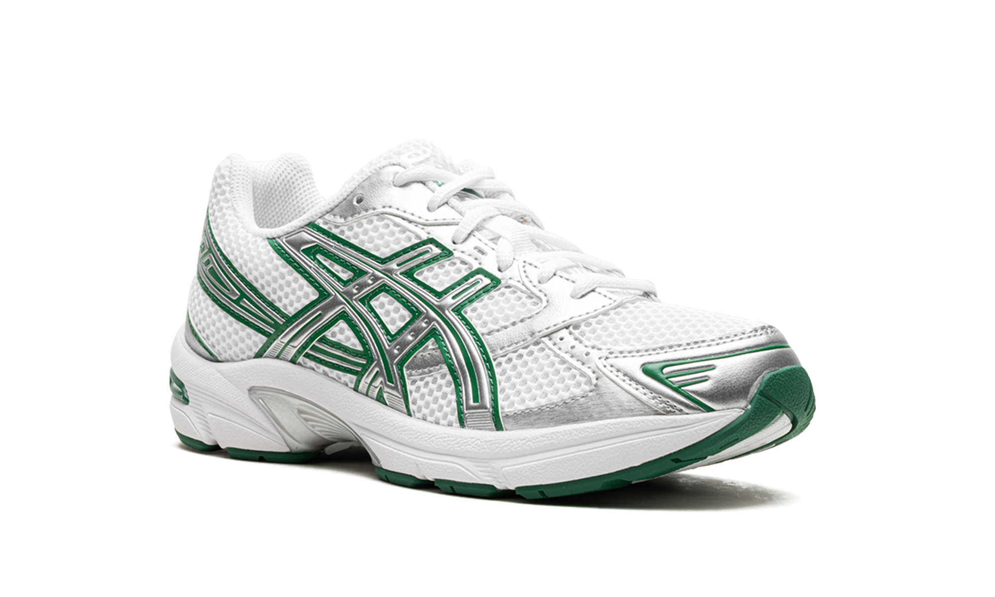 asics gel 1130 white silver green+1203A701-100+diagnol right view