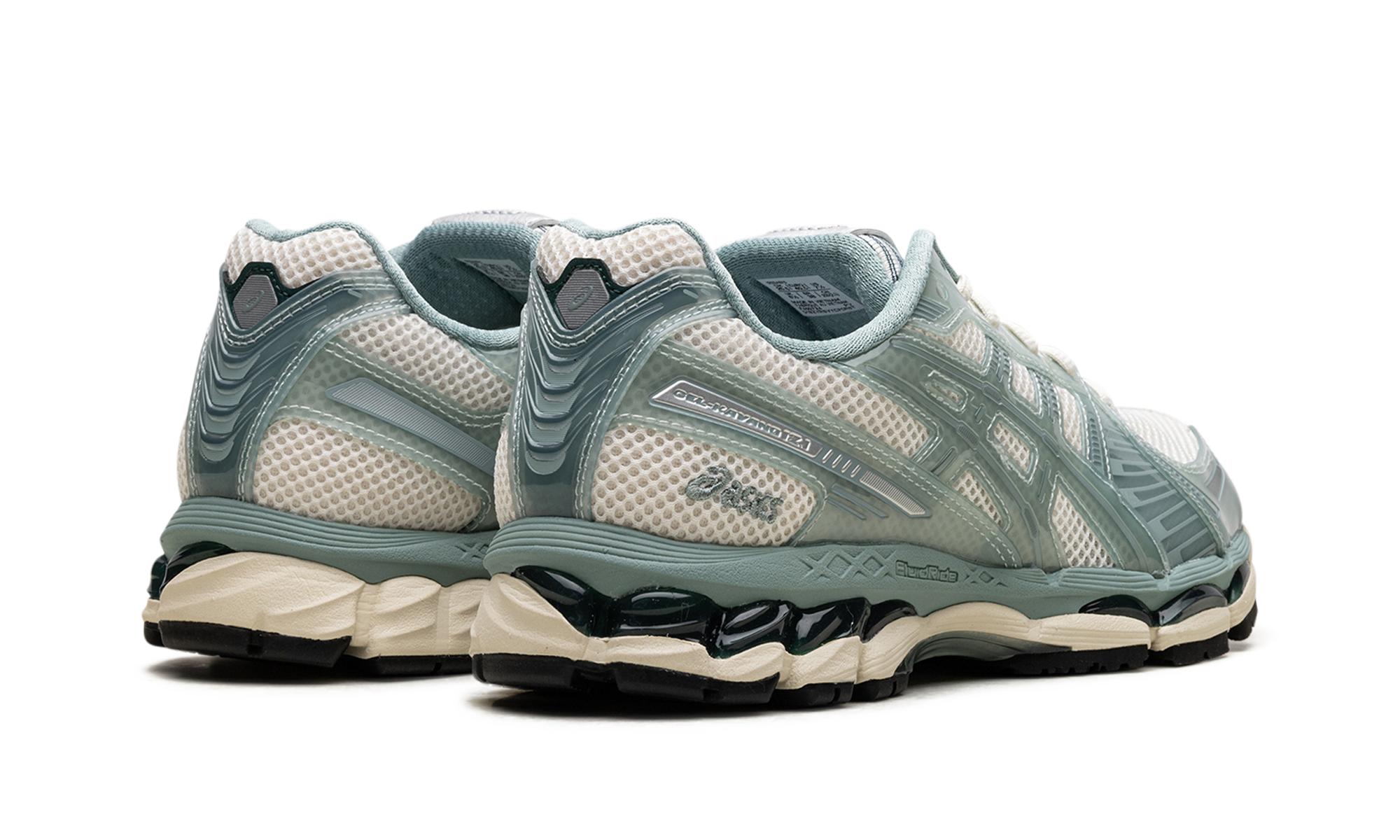 asics gel kayano 12 1 kith cream sage+1203A675-100+diagnol right behind view