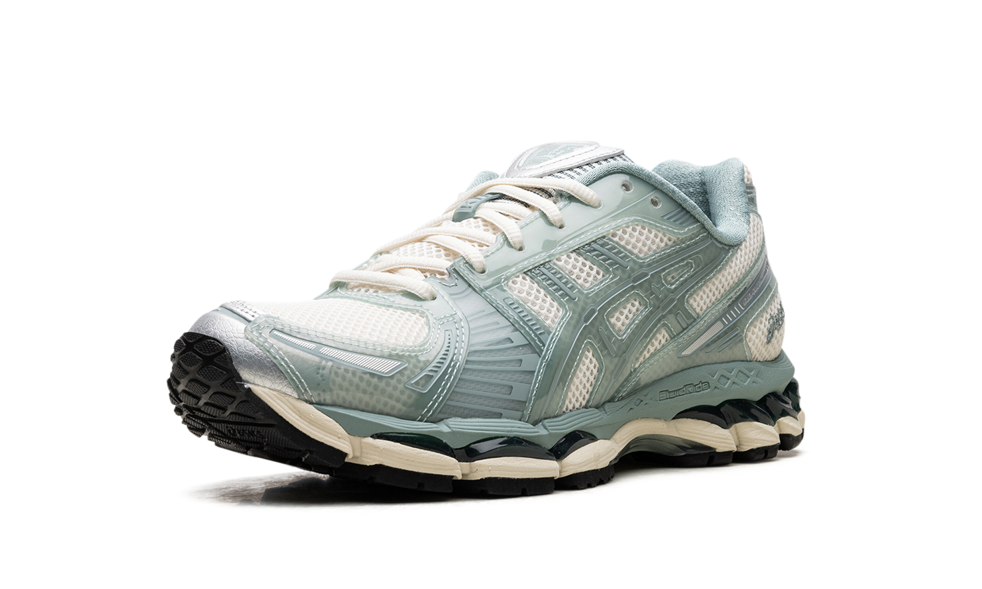 asics gel kayano 12 1 kith cream sage+1203A675-100+left diagnol single view