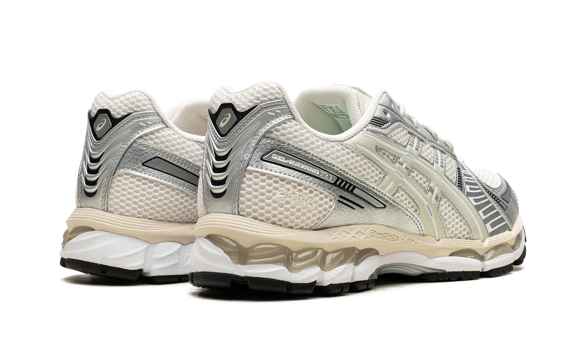 asics gel kayano 12 1 ronnie fieg cream pure aqua+1203A555-100+diagnol right behind view