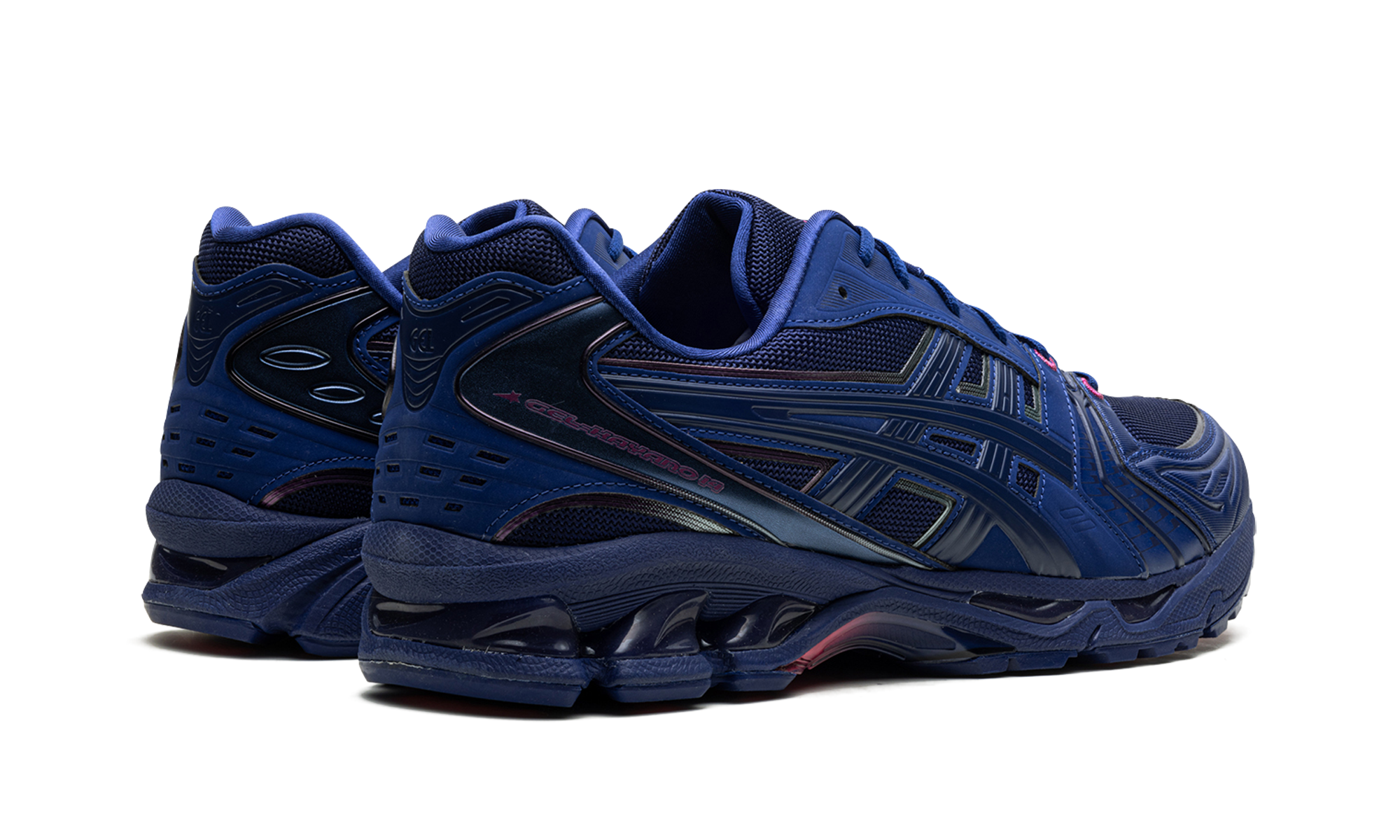 asics gel kayano 14 8on8 indigo blue+1201B024-400+diagnol right behind view
