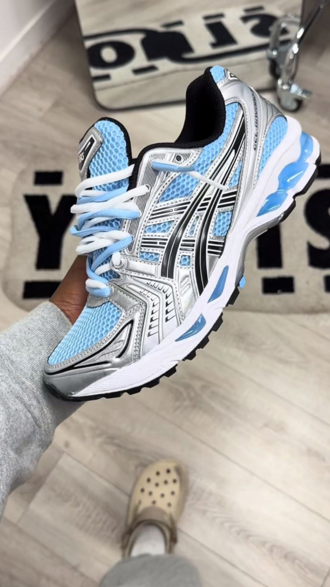 ASICS Gel Kayano 14 Arctic Sky Pure Silver, Lifestyle View 6, SKU 1203A537-400