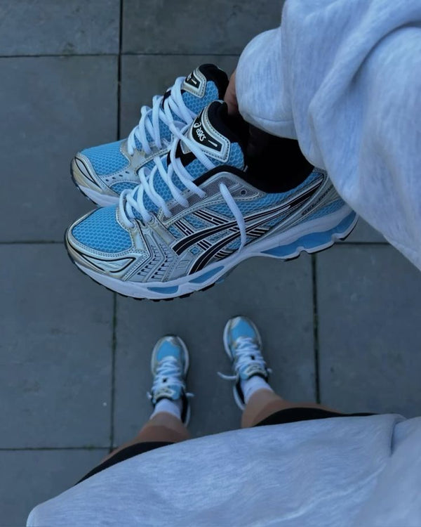ASICS Gel Kayano 14 Arctic Sky Pure Silver, Lifestyle View 1, SKU 1203A537-400