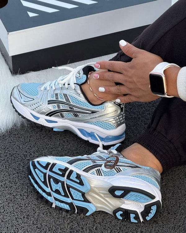 ASICS Gel Kayano 14 Arctic Sky Pure Silver, Lifestyle View 2, SKU 1203A537-400