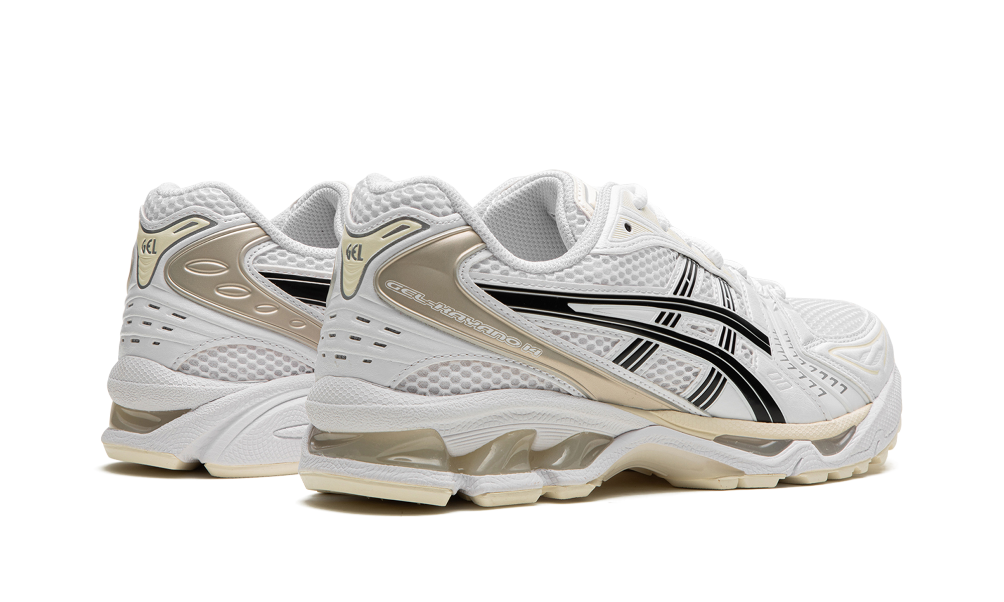 asics gel kayano 14 aritzia white black+1203A328-101+diagnol left view