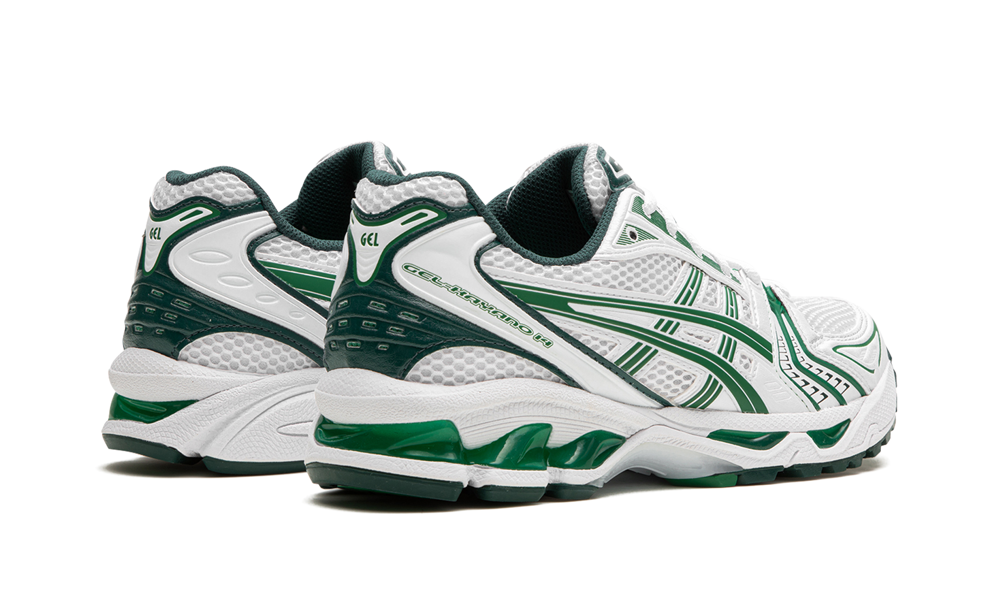 asics gel kayano 14 aritzia white leprechaun+1203A328-100+diagnol right behind view