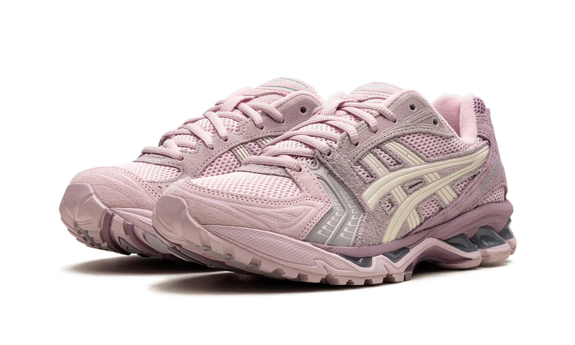 asics gel kayano 14 barely rose cream women s+1202A105-700+diagnol left view