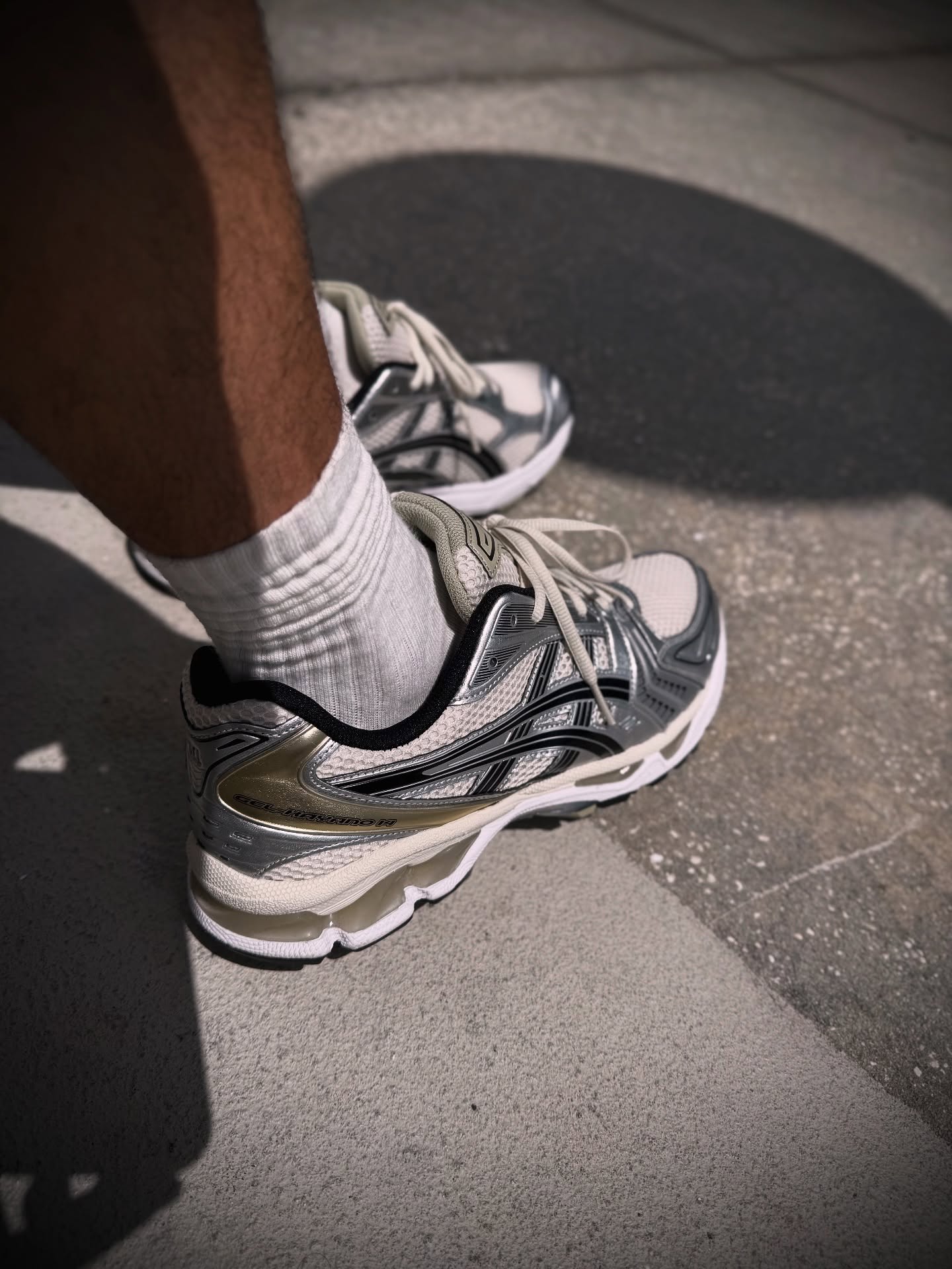 ASICS Gel-Kayano 14 Birch Pure Silver, Lifestyle View 4, SKU 1203A537-200
