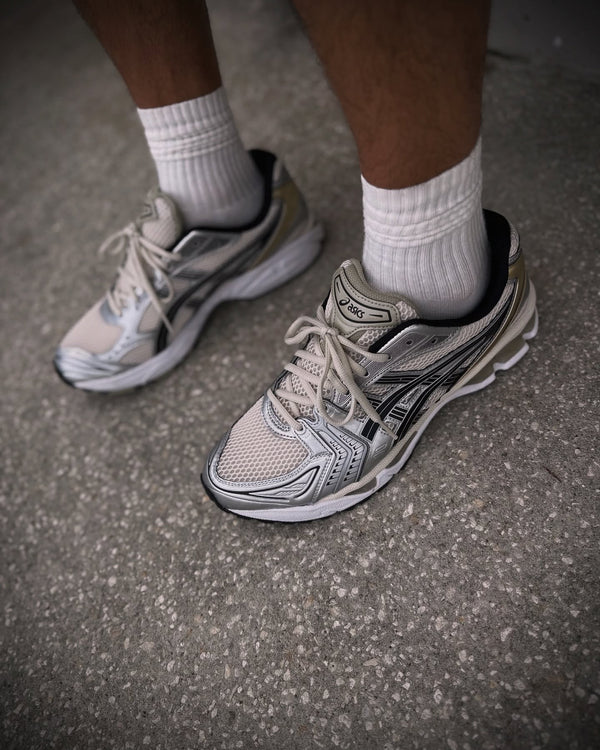 ASICS Gel-Kayano 14 Birch Pure Silver, Lifestyle View 1, SKU 1203A537-200