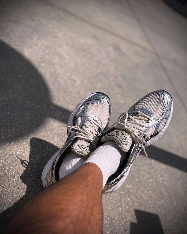 ASICS Gel-Kayano 14 Birch Pure Silver, Lifestyle View 3, SKU 1203A537-200