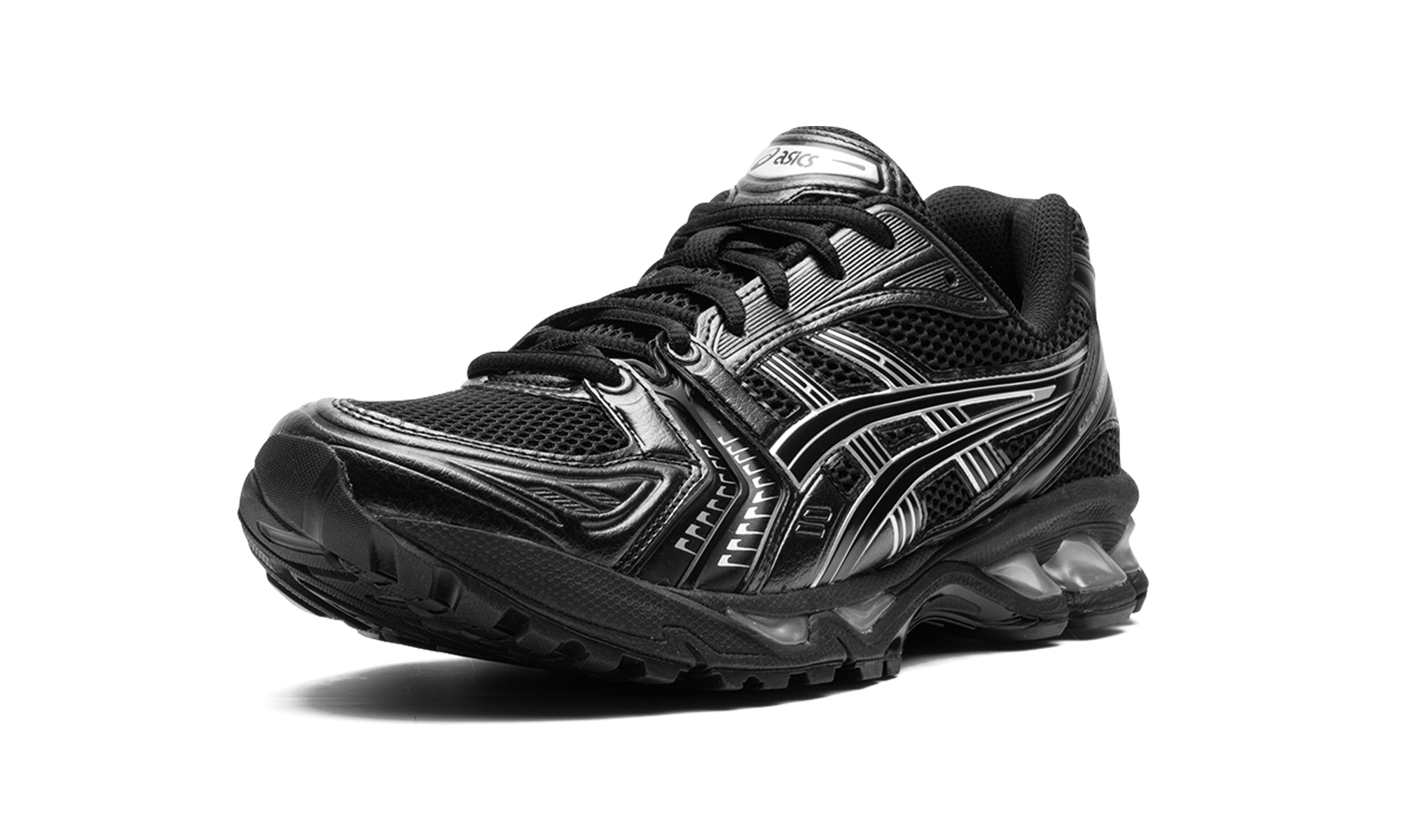 asics gel kayano 14 black pure silver+1201A019-006+left diagnol single view