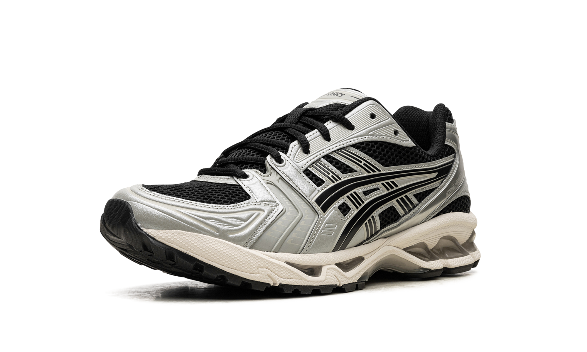 asics gel kayano 14 black seal grey+1201A019-005+left diagnol single view
