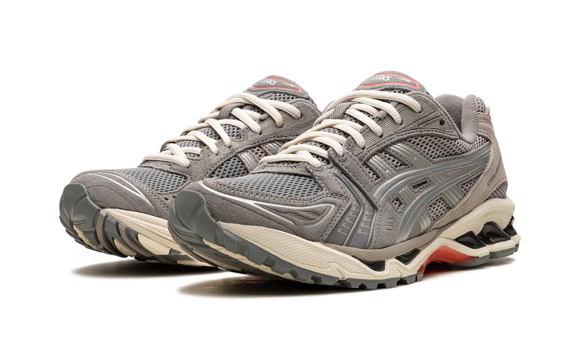asics gel kayano 14 clay grey pure silver+1201A161-026+diagnol left view