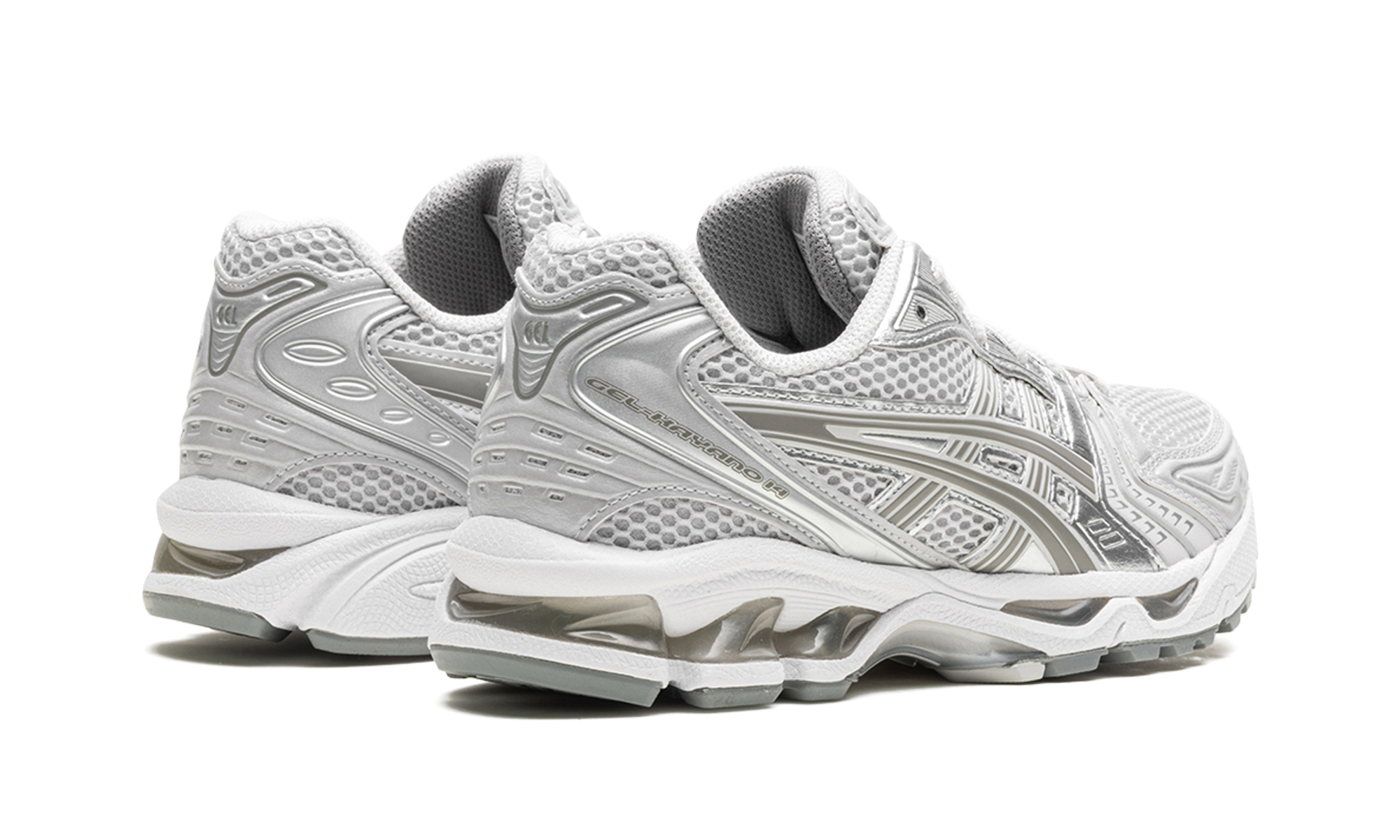asics gel kayano 14 cloud grey women s+1202A056-021+diagnol right behind view
