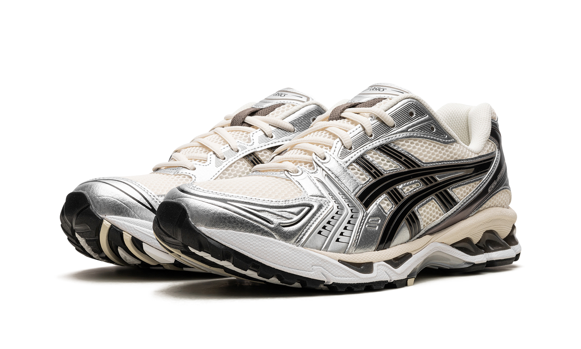 asics gel kayano 14 cream black metallic plum+1201A019-108+diagnol left view