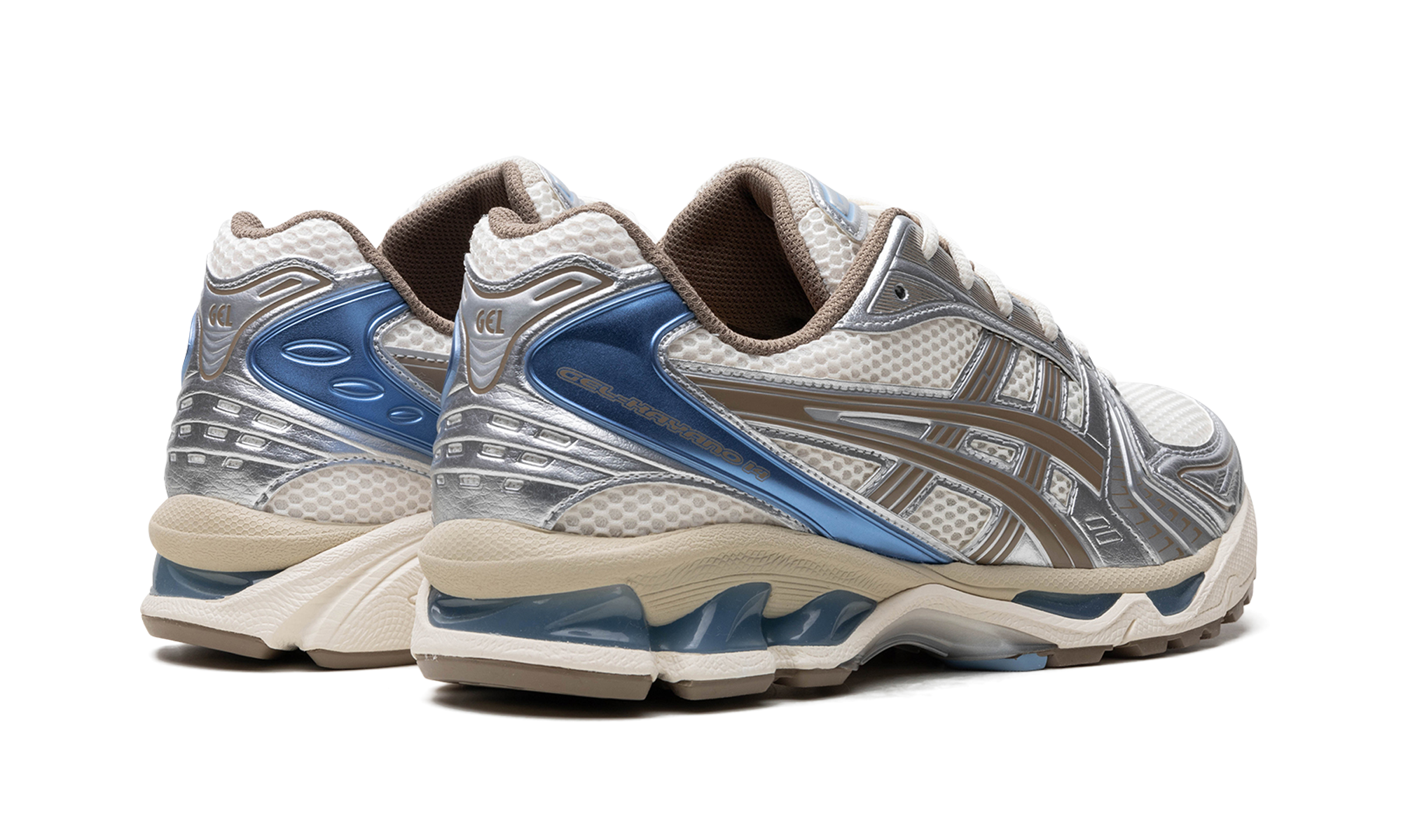 asics gel kayano 14 cream pepper women s+1202A056-113+diagnol right behind view