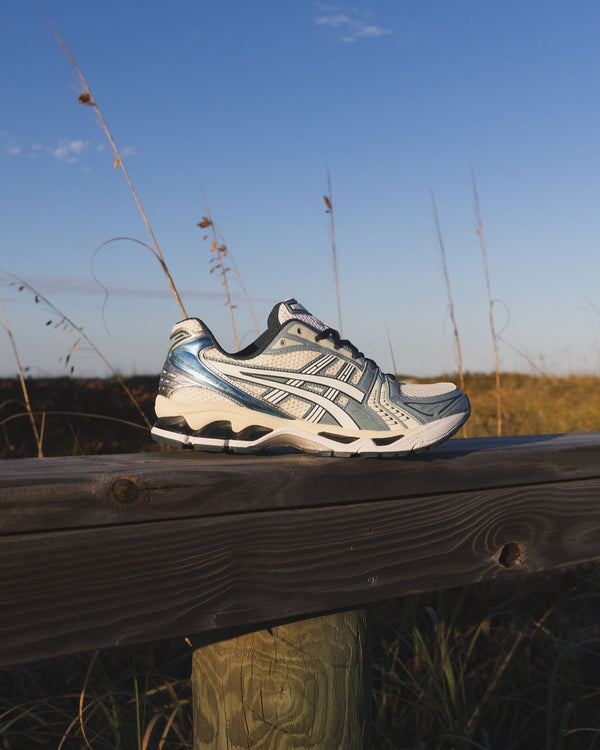 ASICS Gel-Kayano 14 Cream Raw Indigo, Lifestyle View 5, SKU 1203A537-116