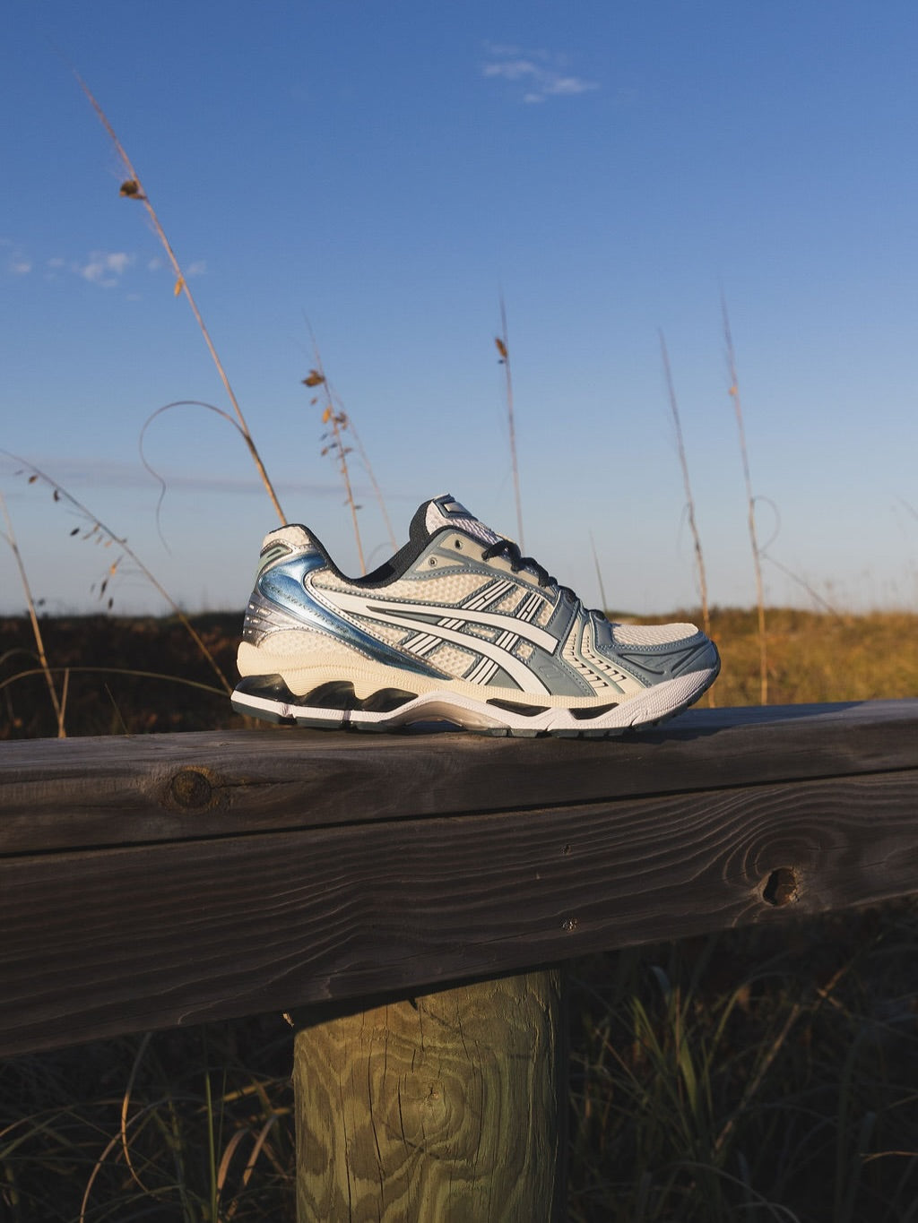ASICS Gel-Kayano 14 Cream Raw Indigo, Lifestyle View 5, SKU 1203A537-116