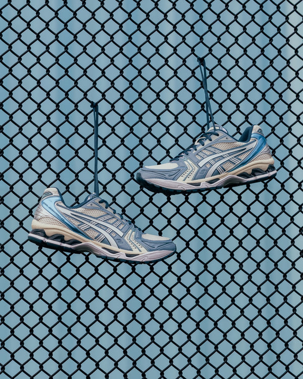 ASICS Gel-Kayano 14 Cream Raw Indigo, Lifestyle View 1, SKU 1203A537-116