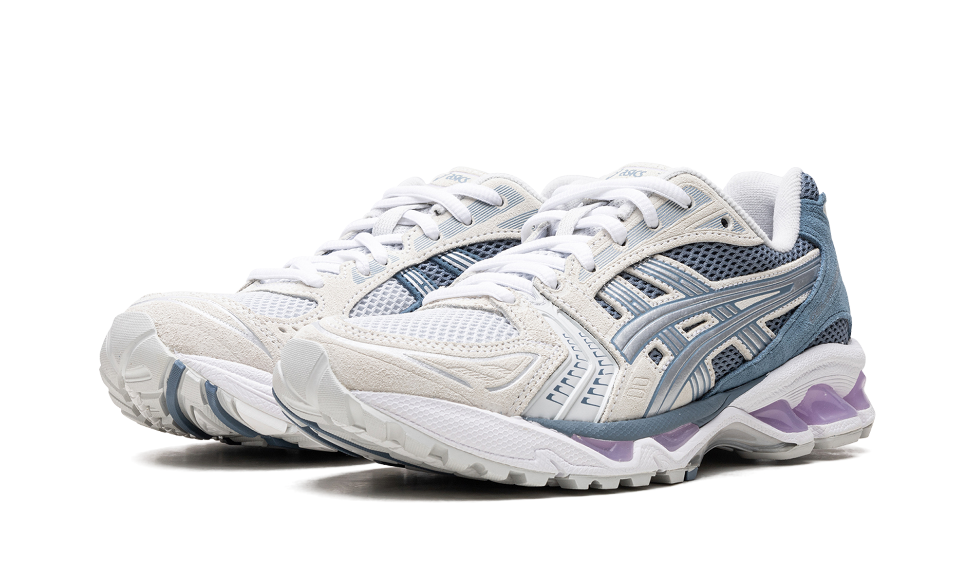 asics gel kayano 14 glacier grey lilac women s+1202A105-021+diagnol left view