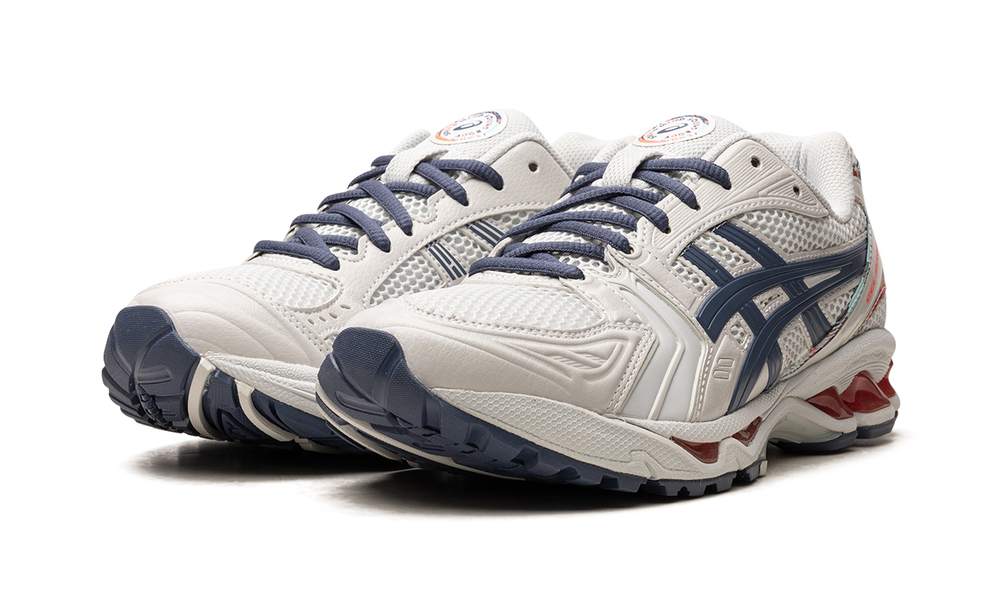 asics gel kayano 14 glacier grey thunder blue+1201A395-960+diagnol left view